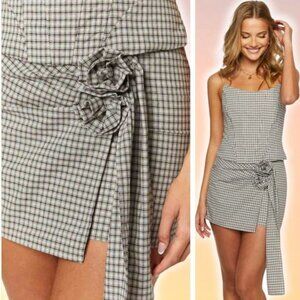 NWT LIONESS Hills Vintage Blue Linen Blend Mini Skirt Sz XL Vintage Blue